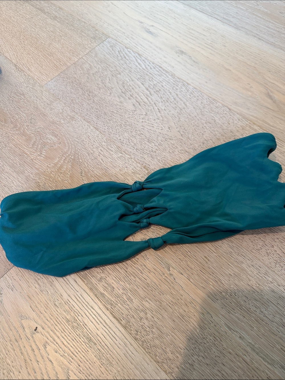 Mikoh Teal Bandeau Bikini Top with Knotted Cutouts - Picture 2 of 4